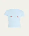 Hommegirls X Fruit Of The Loom Fruity Double-logo Short-sleeve Baby Tee In Blue