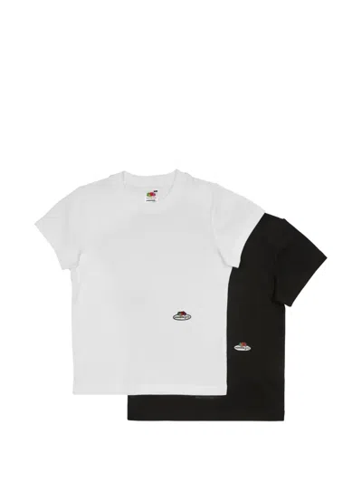 Hommegirls X Fruit Of The Loom Logo-patch Cropped T-shirt Set In White