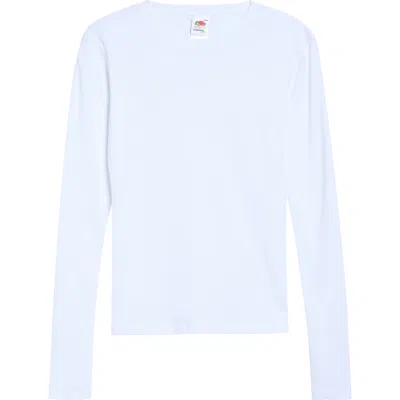 Hommegirls X Fruit Of The Loom Slim Fit Long Sleeve T-shirt In Blue