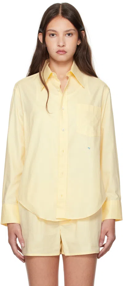 Hommegirls Yellow 70's Pocket Shirt In Yellow Stripe