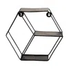 Homplanti 10" Black Matte Hexagon Wall Shelf