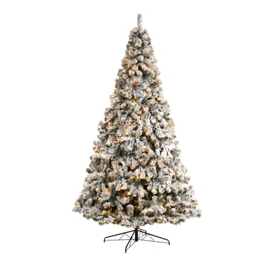 Homplanti 10' Flocked West Virginia Fir Artificial Christmas Tree