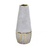 Homplanti 10" Regal Stone Decorative Vase With Gold Accents