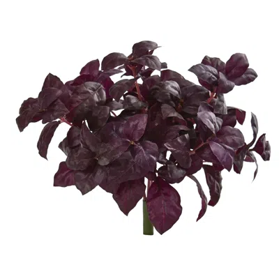 Homplanti 11" Basil Artificial Plant (set Of 6) In Black
