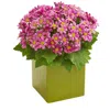 Homplanti 11" Daisy Artificial Arrangement In Green Vase