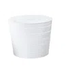 Homplanti 12" Farmhouse White Metal Ribbed Planter