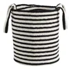 Homplanti 13" Boho Chic Basket Handwoven Black And White Stripe