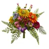 Homplanti 13" Mixed Flowers Artificial Bush (set Of 2)