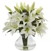 Homplanti 13.5" Lily Arrangement With Vase