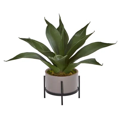 Homplanti 14" Agave Succulent In Decorative Planter