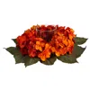Homplanti 14" Autumn Hydrangea Artificial Candelabrum Arrangement