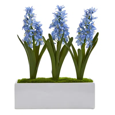 Homplanti 14" Hyacinth Artificial Arrangement In White Vase