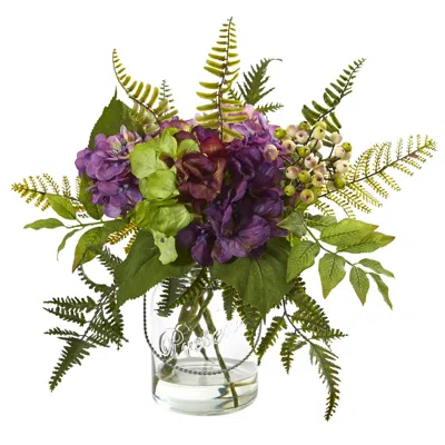 Homplanti 14" Hydrangea & Berry Artificial Arrangement