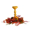 Homplanti 15" Harvest Fall Artificial Candelabrum Arrangement