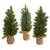 Homplanti 15" Mini Cypress And Pine Artificial Tree (set Of 3)