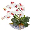 Homplanti 16" Phalaenopsis Orchid Artificial Arrangement In Vase