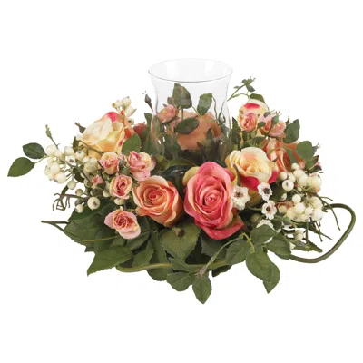 Homplanti 16" Rose Candelabrum - Asstored Pastels In Multi