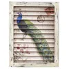 Homplanti 17" Peacock Window Shutter Wall Decor