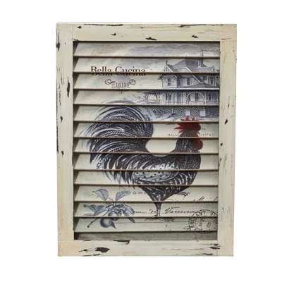 Homplanti 17" Rooster Window Shutter Wall Decor