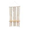 Homplanti 17" X 30" Macrame Hanger With Wood Shelf