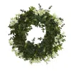 Homplanti 18" Eucalyptus And Dancing Daisy Wreath With Twig Base