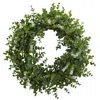 Homplanti 18" Eucalyptus Double Ring Wreath W/twig Base