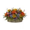 Homplanti 18" Mixed Flowers Artificial Arrangement In Decorative Vase