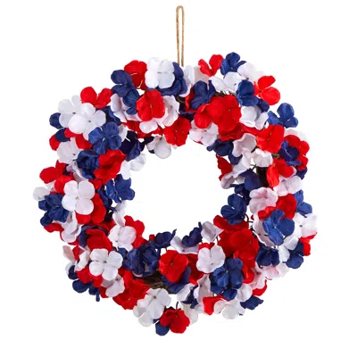 Homplanti 18" Patriotic Hydrangea Wreath