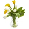 Homplanti 19" Calla Lily & Tulips Arrangement In Decorative Vase
