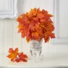 Homplanti 20" Autumn Maple Leaf Artificial Plant In Metal Planter