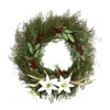 Homplanti 20" Cedar Antlers Lily And Ruscus With Berries Wreath