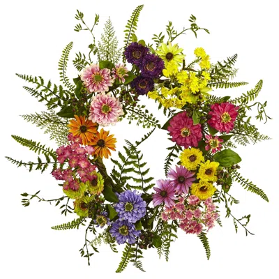 Homplanti 20" Mixed Flower Wreath