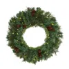 Homplanti 20" Mixed Pine And Pinecone Xmas Wreath W/35 Clear Leds