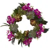 Homplanti 20" Orchid Artichoke & Succulent Wreath