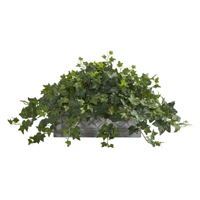 Homplanti 20" Puff Ivy Artificial Plant In Stone Planter
