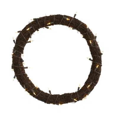 Homplanti 20" Vine Wreath With 50 White Warm Led Lights