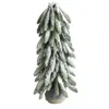Homplanti 21" Flocked Artificial Christmas Tree In Decorative Planter