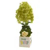 Homplanti 21" Peegee Hydrangea And Rose Artificial Arrangement In Vase
