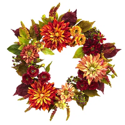Homplanti 22" Dahlia & Mum Wreath