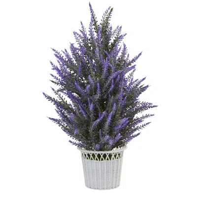 Homplanti 22" Lavender In White Planter