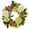 Homplanti 22" Mixed Dahlia And Mum Wreath