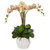 Homplanti 22" Phalaenopsis Orchid Arrangement In White Vase
