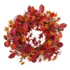 Homplanti 22"japanese Maplemagnolia Leaf Berries Artificial Wreath