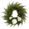 Homplanti 23" Assorted Fern And Chrysanthemum Artificial Wreath