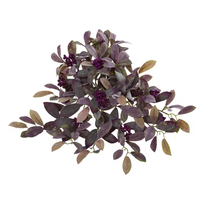 Homplanti 23" Fall Laurel Leaf With Berries Plant (set Of 3)