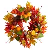 Homplanti 24" Autumn Maple Leaf And Berries Fall Artificial Wreath