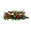Homplanti 24" Berries And Pinecones Christmas Candelabrum With Bows