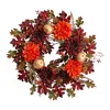 Homplanti 24" Dahlia Apple Oak Leaf And Berries Artificial Wreath