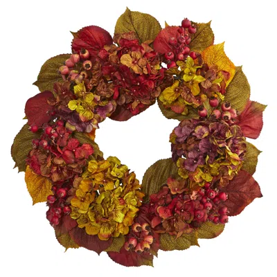 Homplanti 24" Fall Hydrangea Wreath