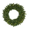 Homplanti 24" Green Pine Christmas Wreath With 35 Clear Led Lights